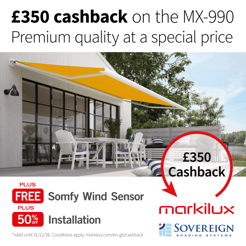 £350 cashback on markilux 990